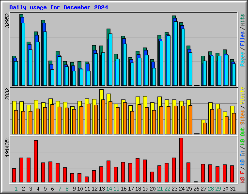 Daily usage for December 2024
