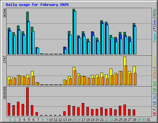 Daily usage for February 2025