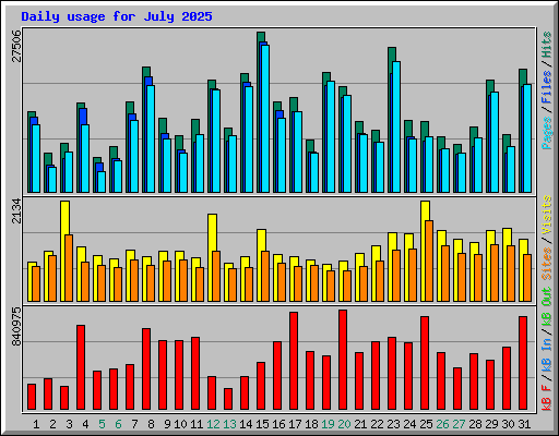 Daily usage for July 2025