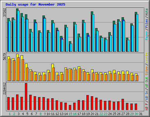 Daily usage for November 2025