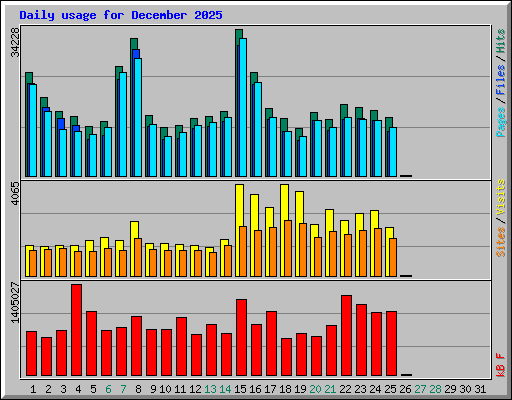 Daily usage for December 2025