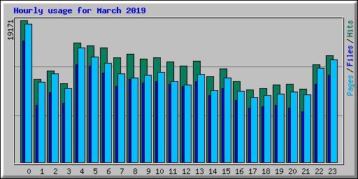 Hourly usage for March 2019