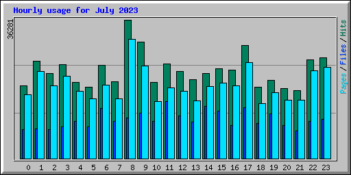 Hourly usage for July 2023