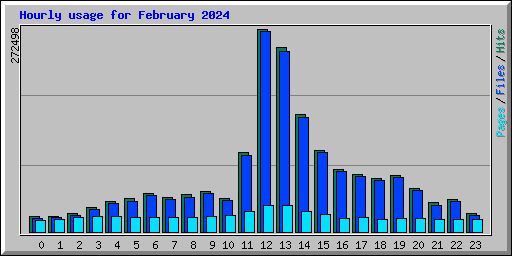 Hourly usage for February 2024