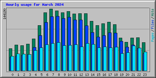 Hourly usage for March 2024